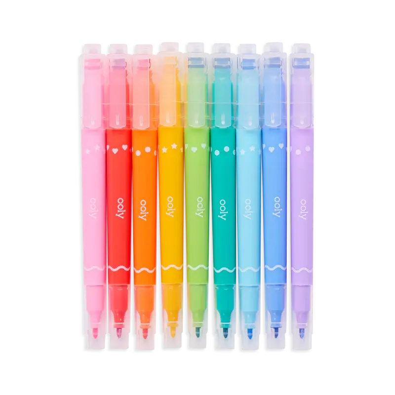 confetti stamp double-ended markers - set of 9 OOLY