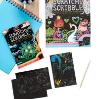 dinosaur days scratch and scribble mini scratch art kit OOLY