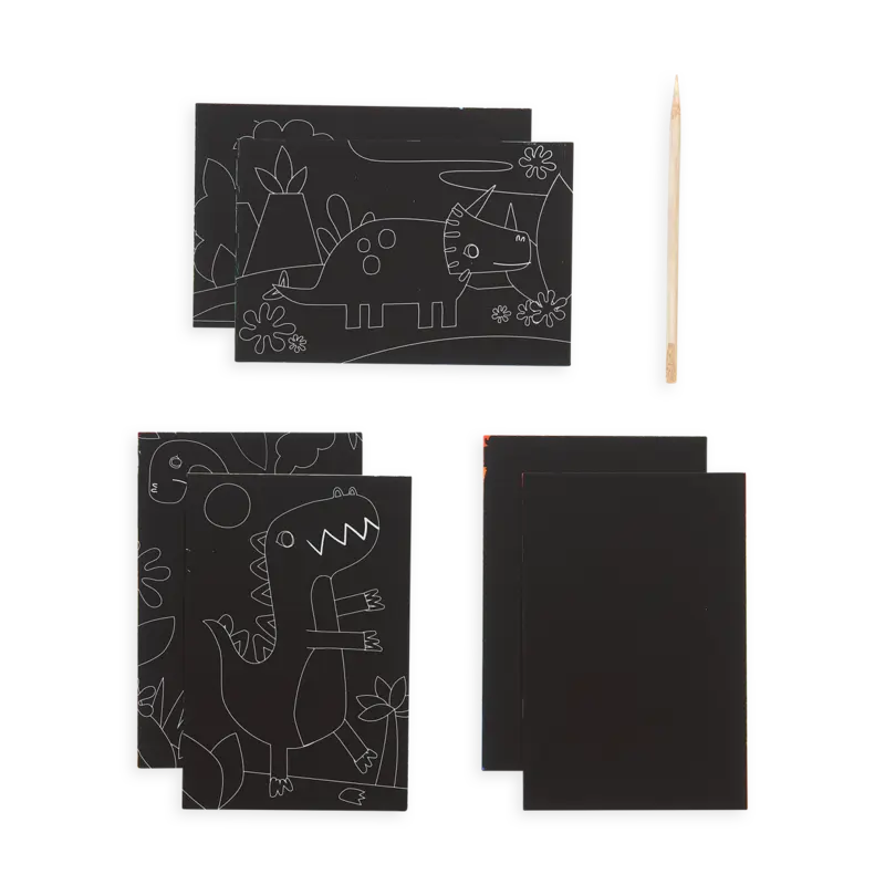 dinosaur days scratch and scribble mini scratch art kit OOLY