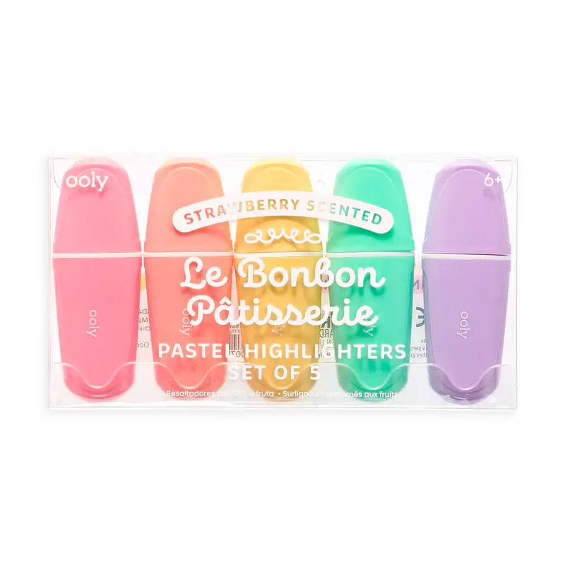 le bonbon pâtisserie scented pastel highlighters - set of 5 OOLY