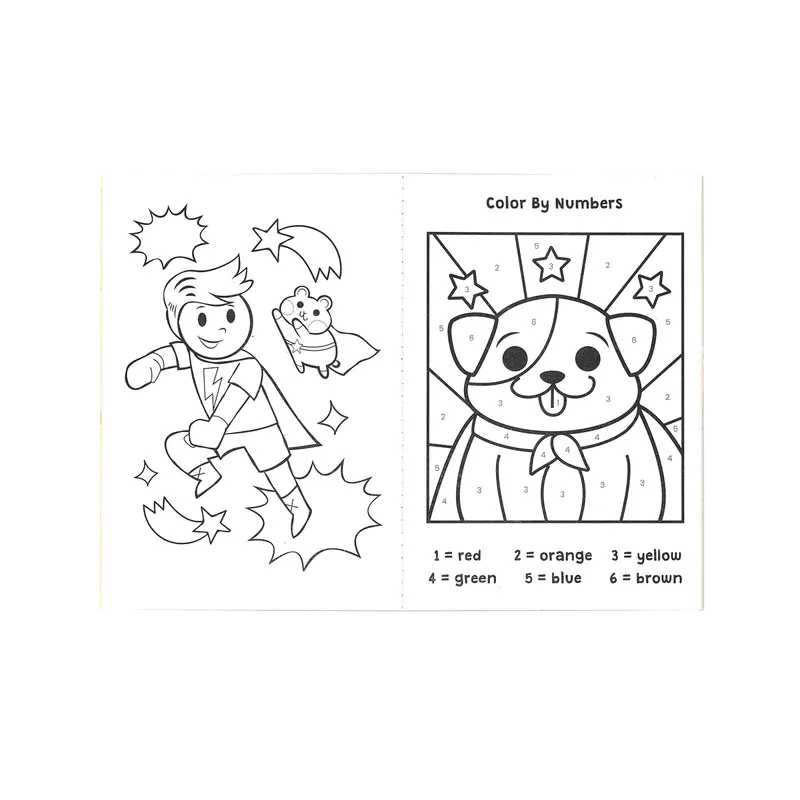 mini traveler coloring + activity kit - superkids & pets thepartyville