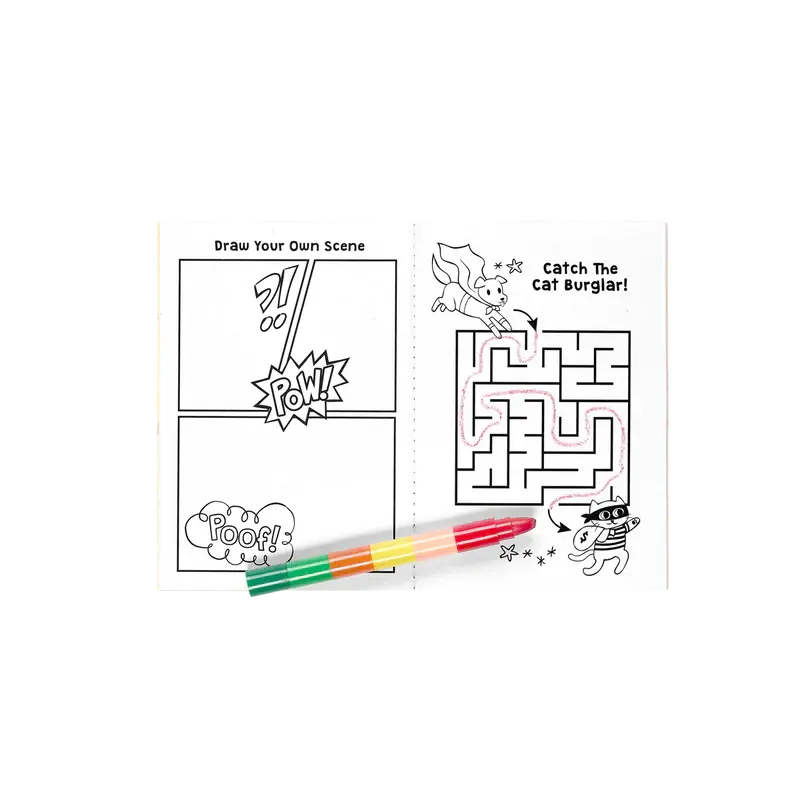 mini traveler coloring + activity kit - superkids & pets thepartyville