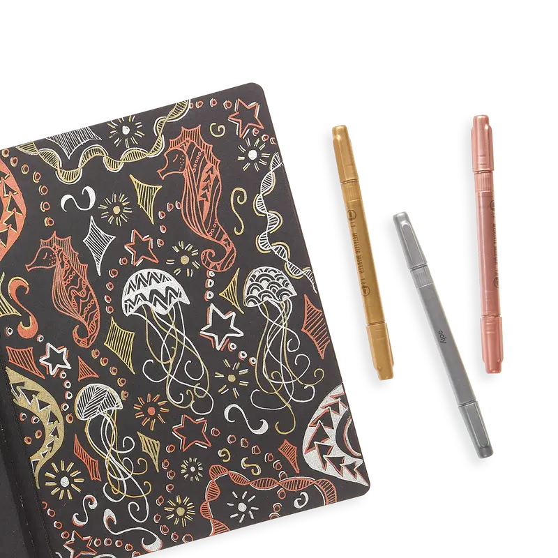 modern trio dual tip metallic markers - set of 3 OOLY