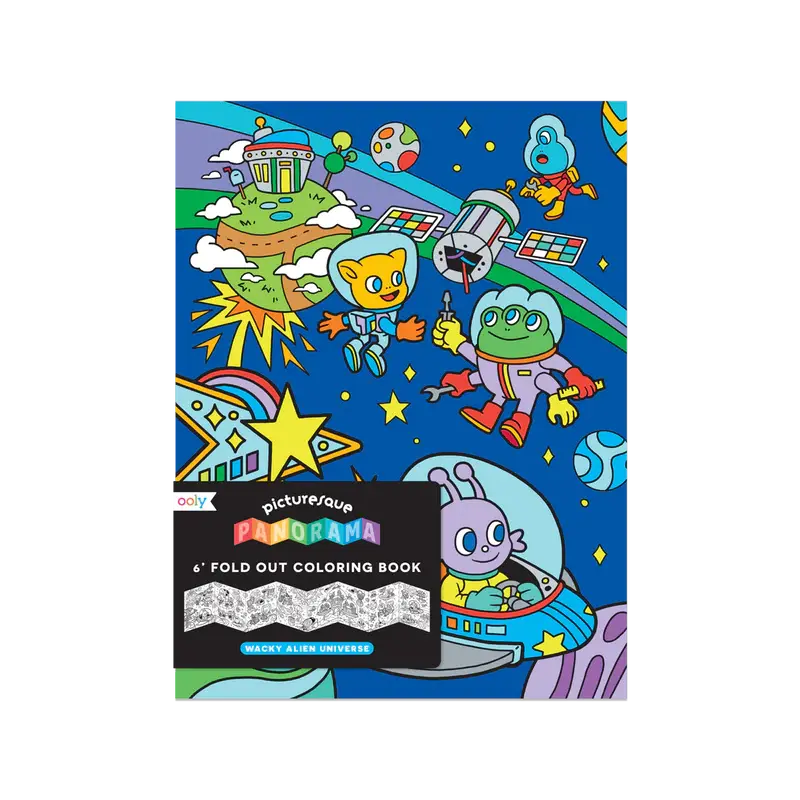 picturesque panorama coloring book - wacky alien universe OOLY