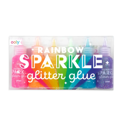 rainbow sparkle glitter glue - set of 6 OOLY