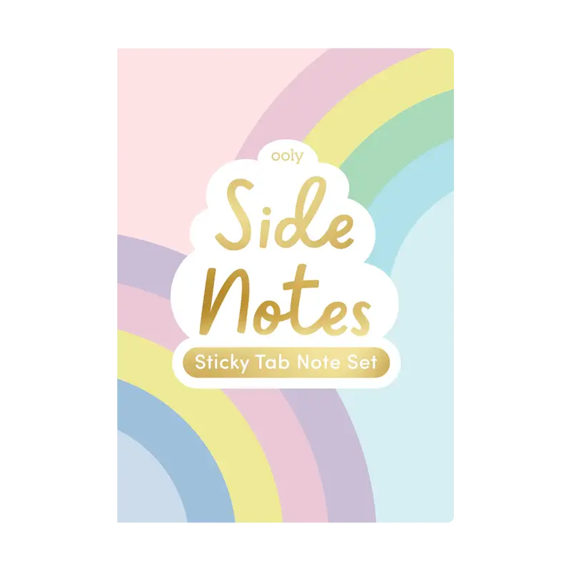 side notes sticky tab note pad - pastel rainbows OOLY