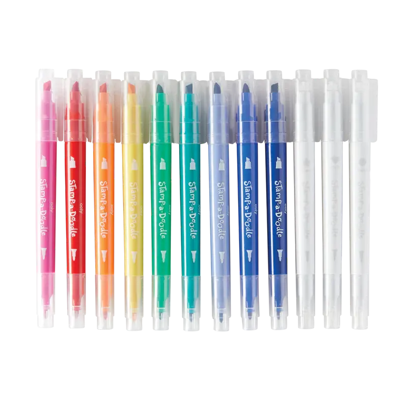 stamp-a-doodle double-ended markers - set of 12 OOLY