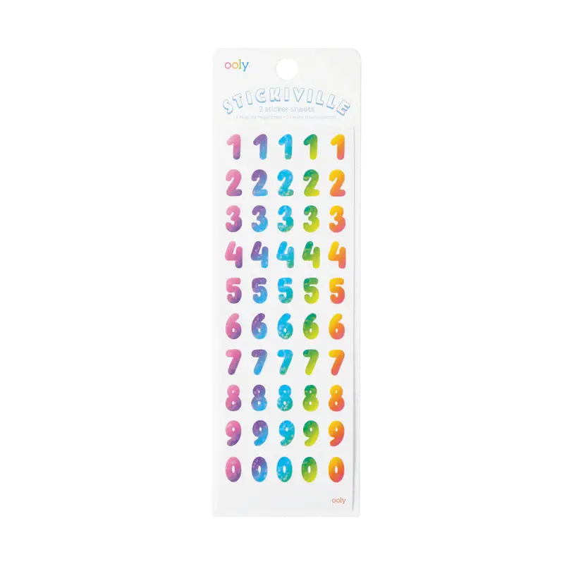 stickiville rainbow numbers stickers - holographic OOLY