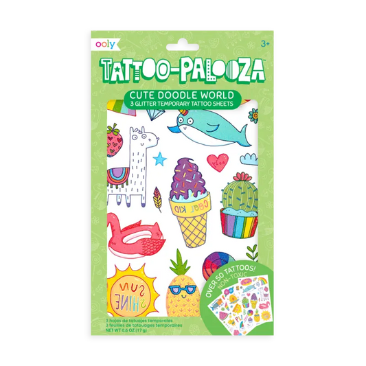tattoo-palooza temporary tattoos - cute doodle world - OOLY